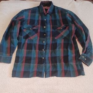 Backpacker Sportswear Plaid Flannel - Med - Red Green Blue - Ukraine